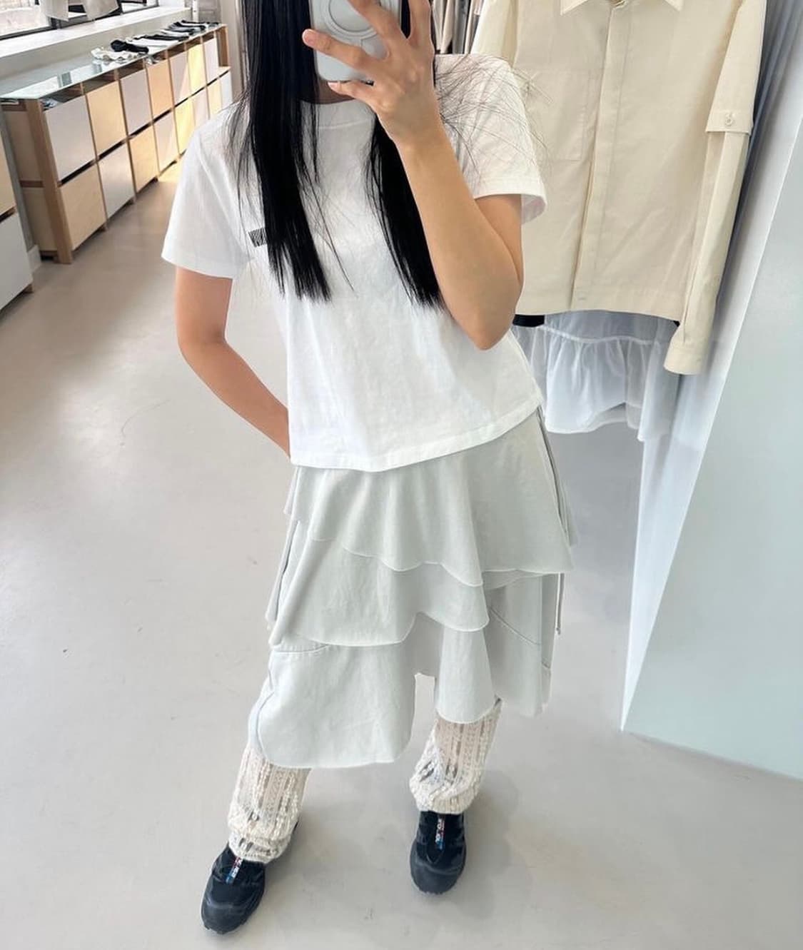 할로미늄 레이스 레깅스 아이보리  상품이미지3