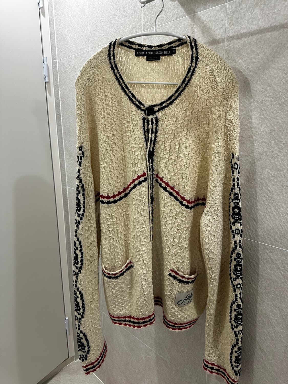 [XL]앤더슨벨 판타지아 라운드 넥 가디건 ECRU 상품이미지3