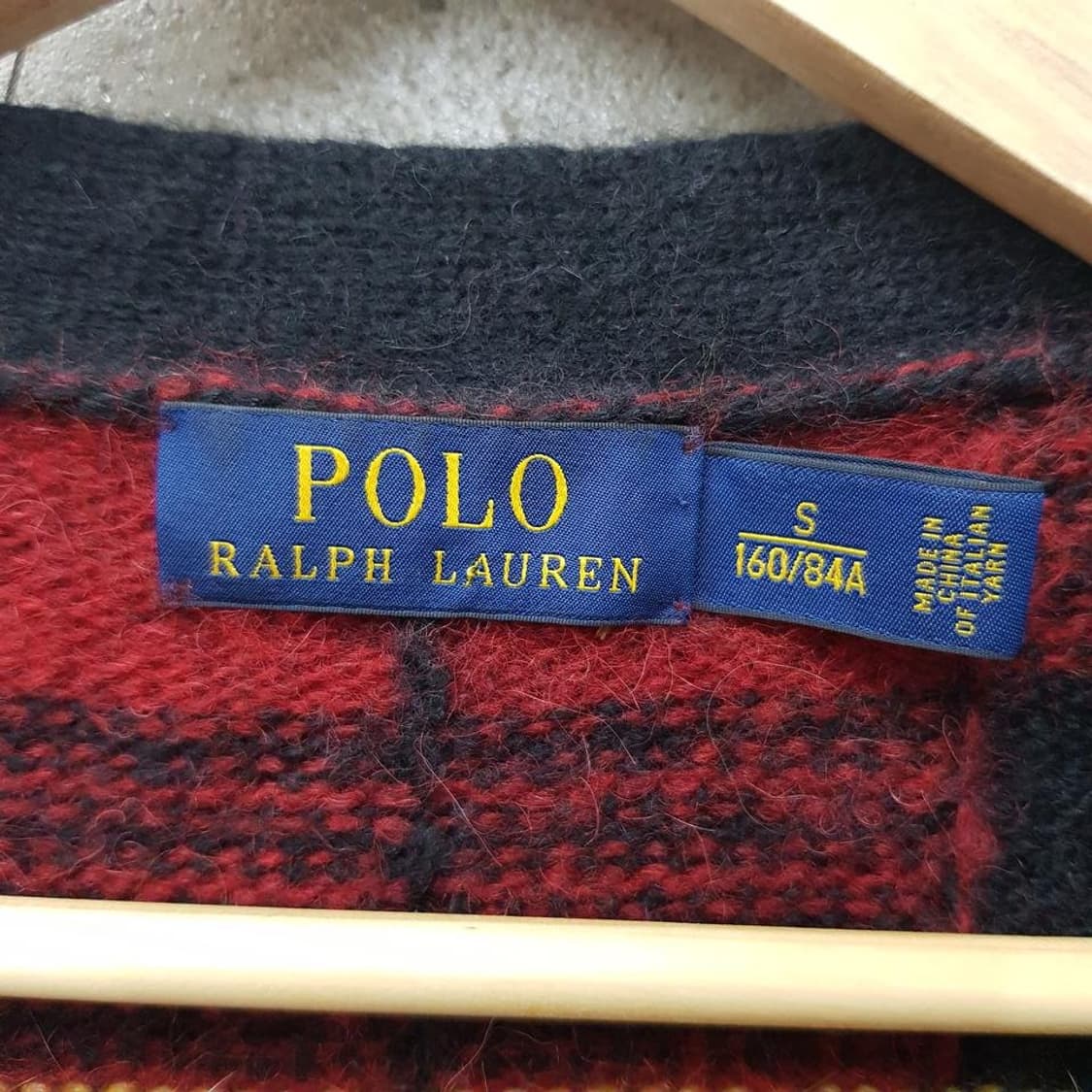 폴로 랄프로렌  체크 울 니트 가디건 S사이즈 상품이미지3