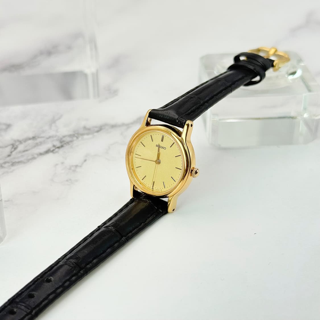 90s00s 빈티지 세이코 클래식 미니멀 골드 다이얼 워치 상품이미지4