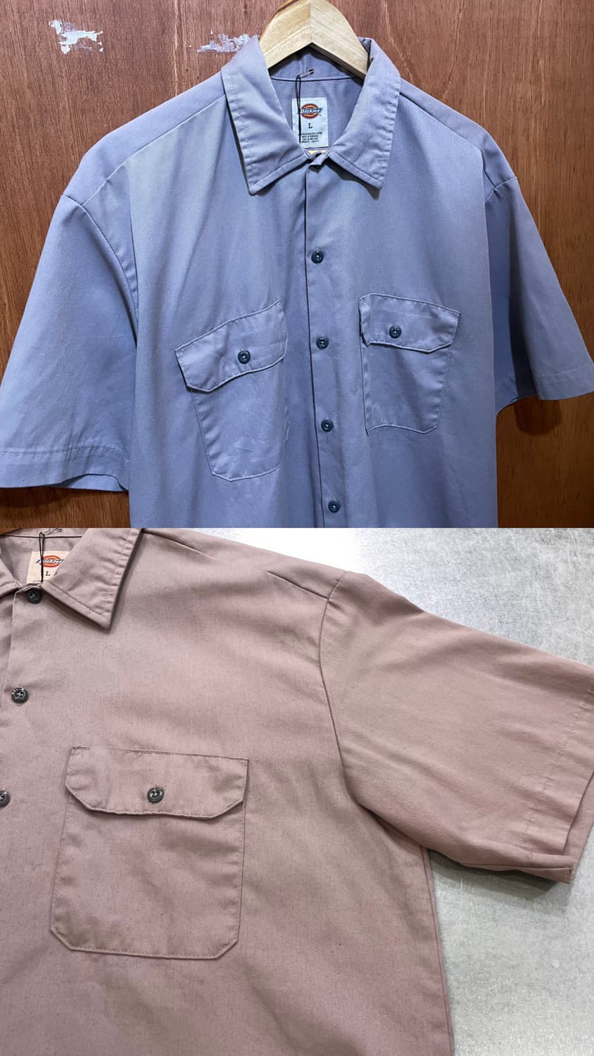(L) Dickies 디키즈 반팔 워크 셔츠 그레이 상품이미지5