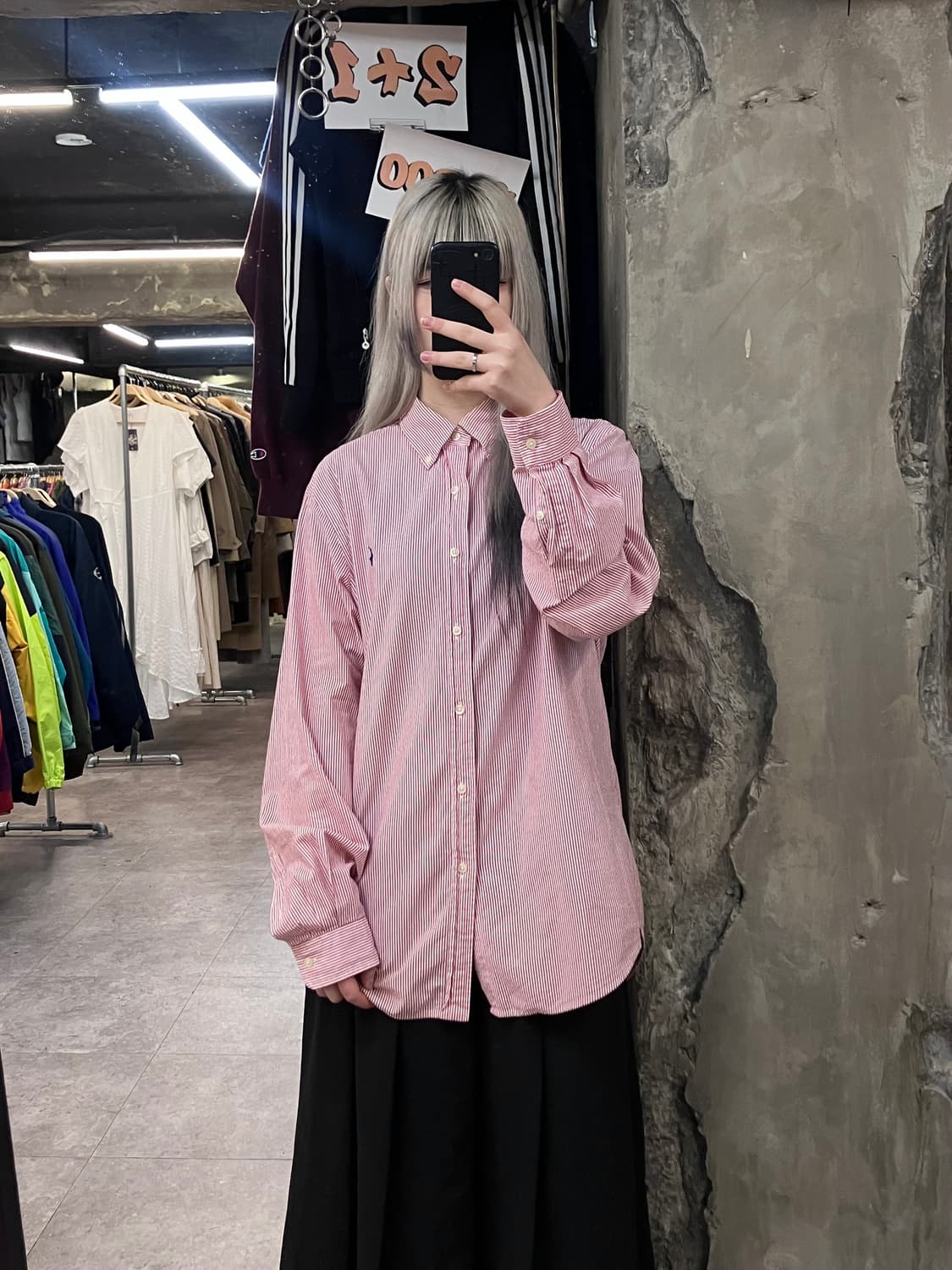 폴로 랄프로렌 스트라이프 셔츠 레드 L  #csz3699  상품이미지2