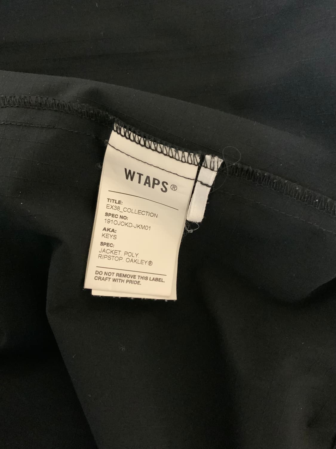 오클리x더블탭스 oakley wtaps 바람막이 블랙 m 상품이미지8