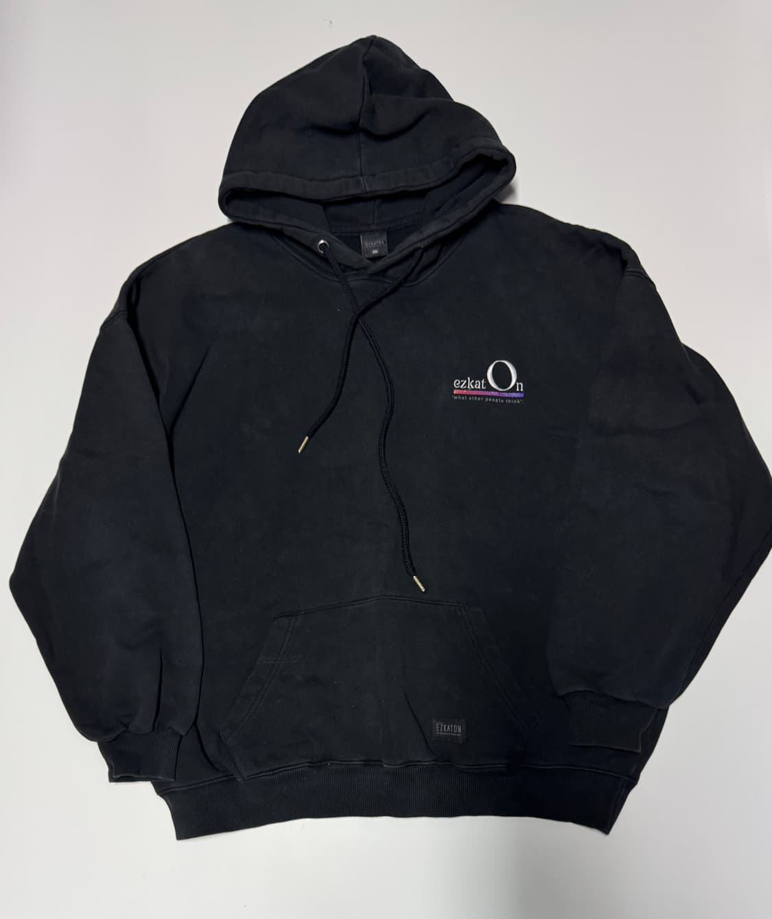 에즈카톤 빅 사이즈 뒷 스펠로고 후드티 2XL 블랙 상품이미지1