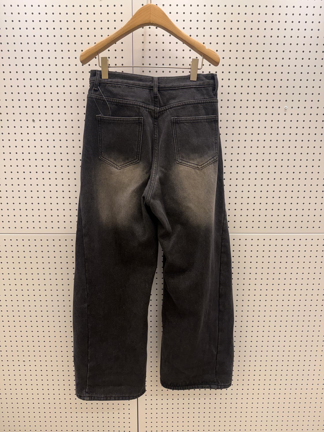 블랙 워싱 와이드 데님 팬츠 U732 상품이미지4