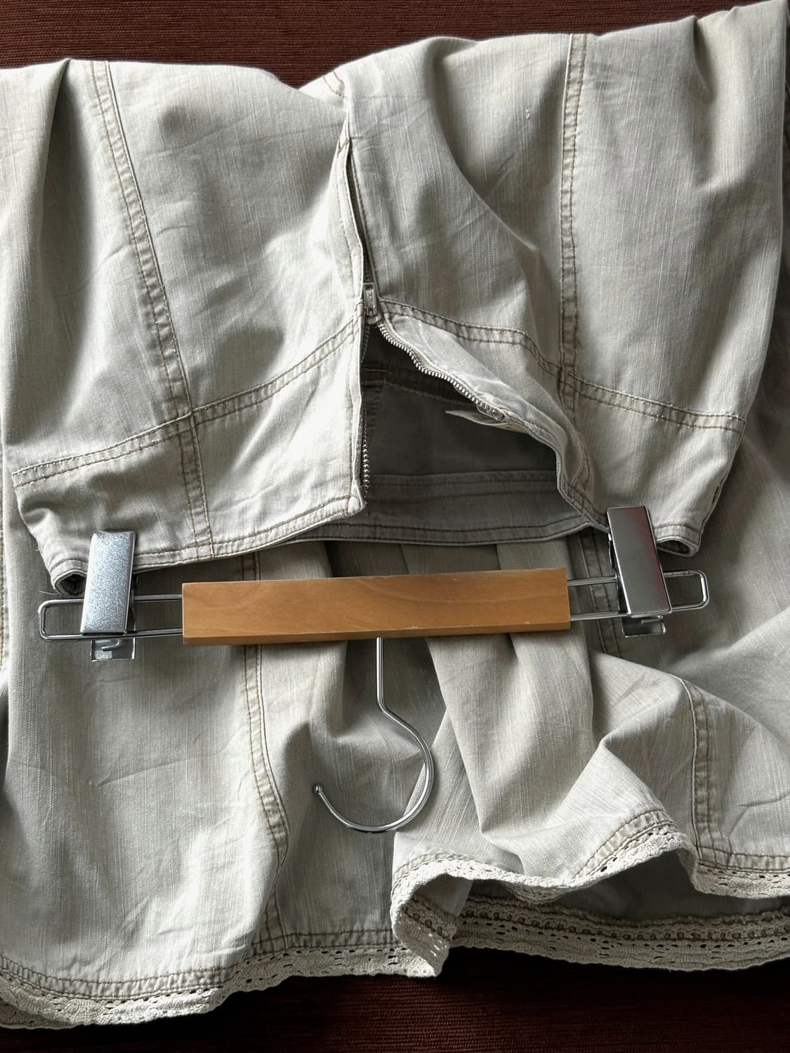 Light denim washed deisgn long skirt 상품이미지1