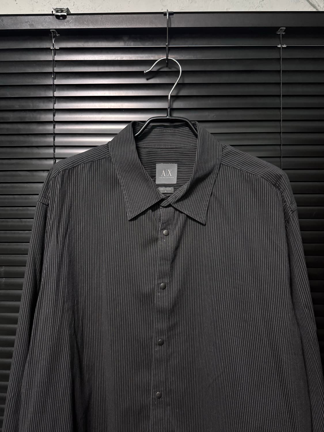 아르마니 익스체인지 핀 스트라이프 락시크 고스 펑크 XL 105 셔츠 상품이미지1