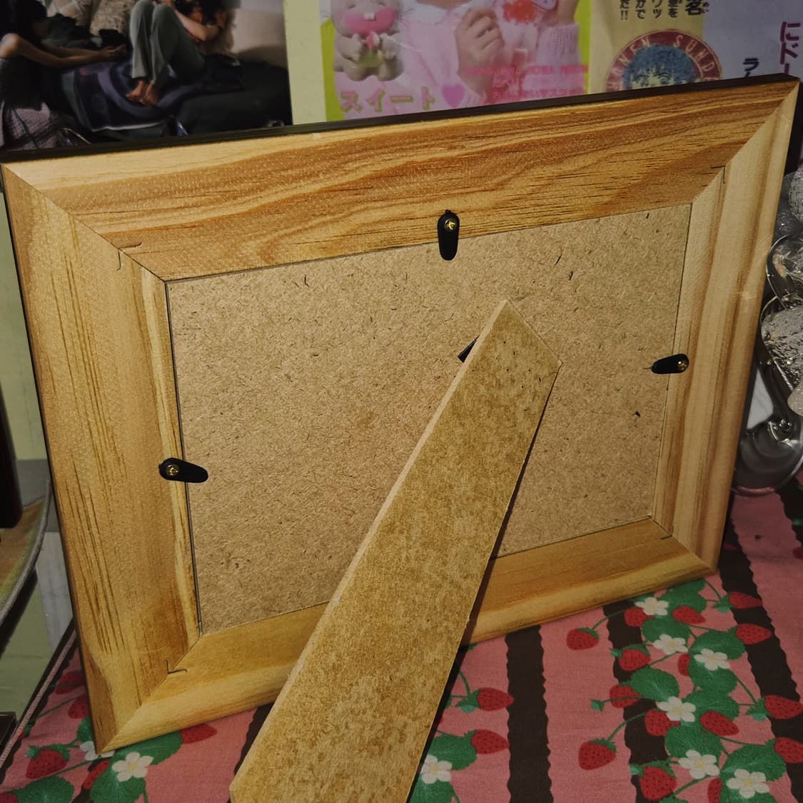 90s 키시마 핸드 플로랄 2구 우드 액자 상품이미지10