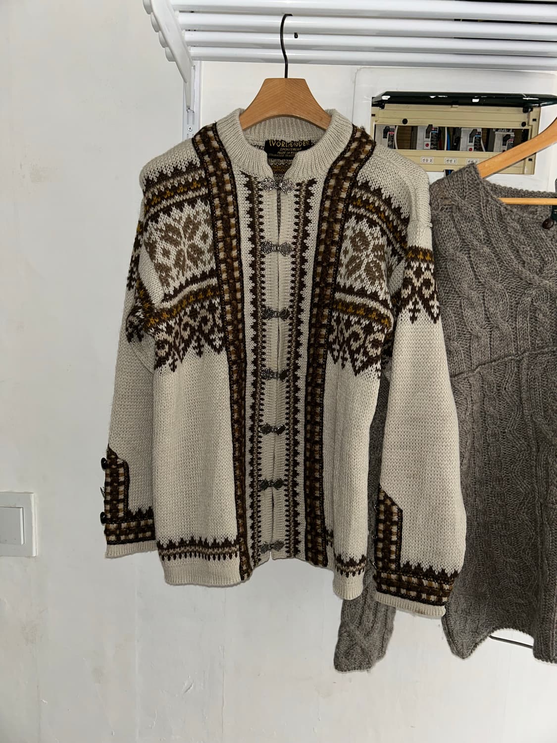 Vintage IVOR LENEDE Nordic Knit Cardigan 상품이미지4