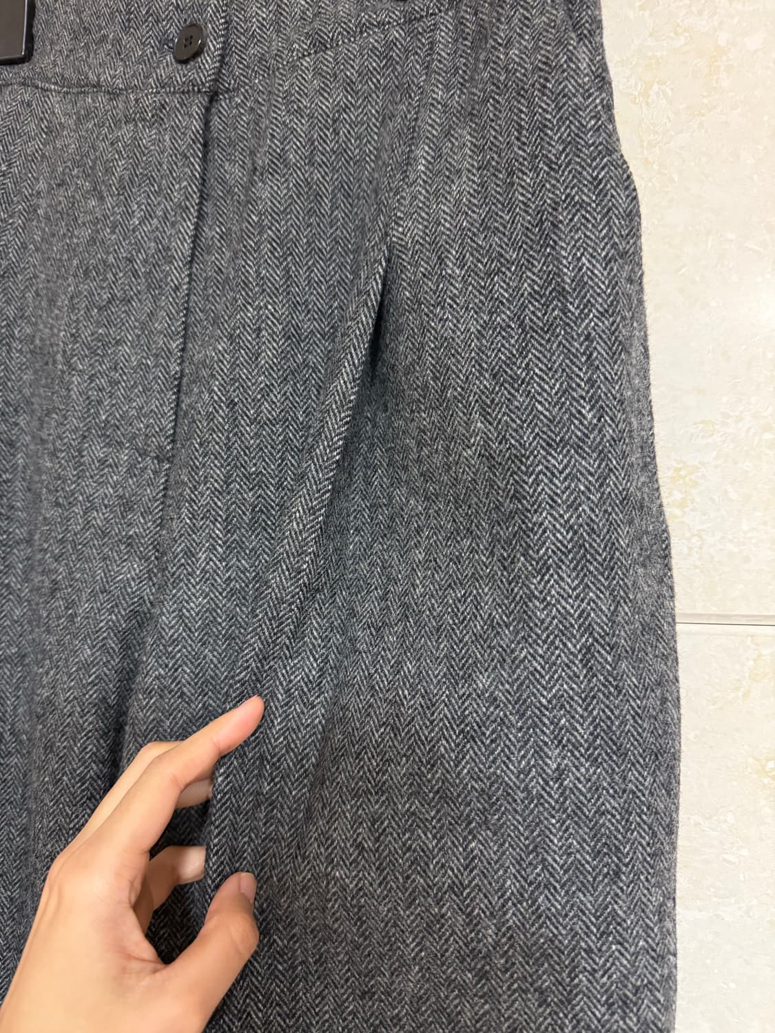 새상품) 울100 헤링본 모직 바지 상품이미지4