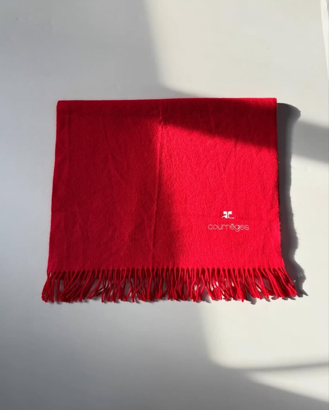 Courreges 꾸레쥬 앙고라혼용 레드컬러 머플러  상품이미지3