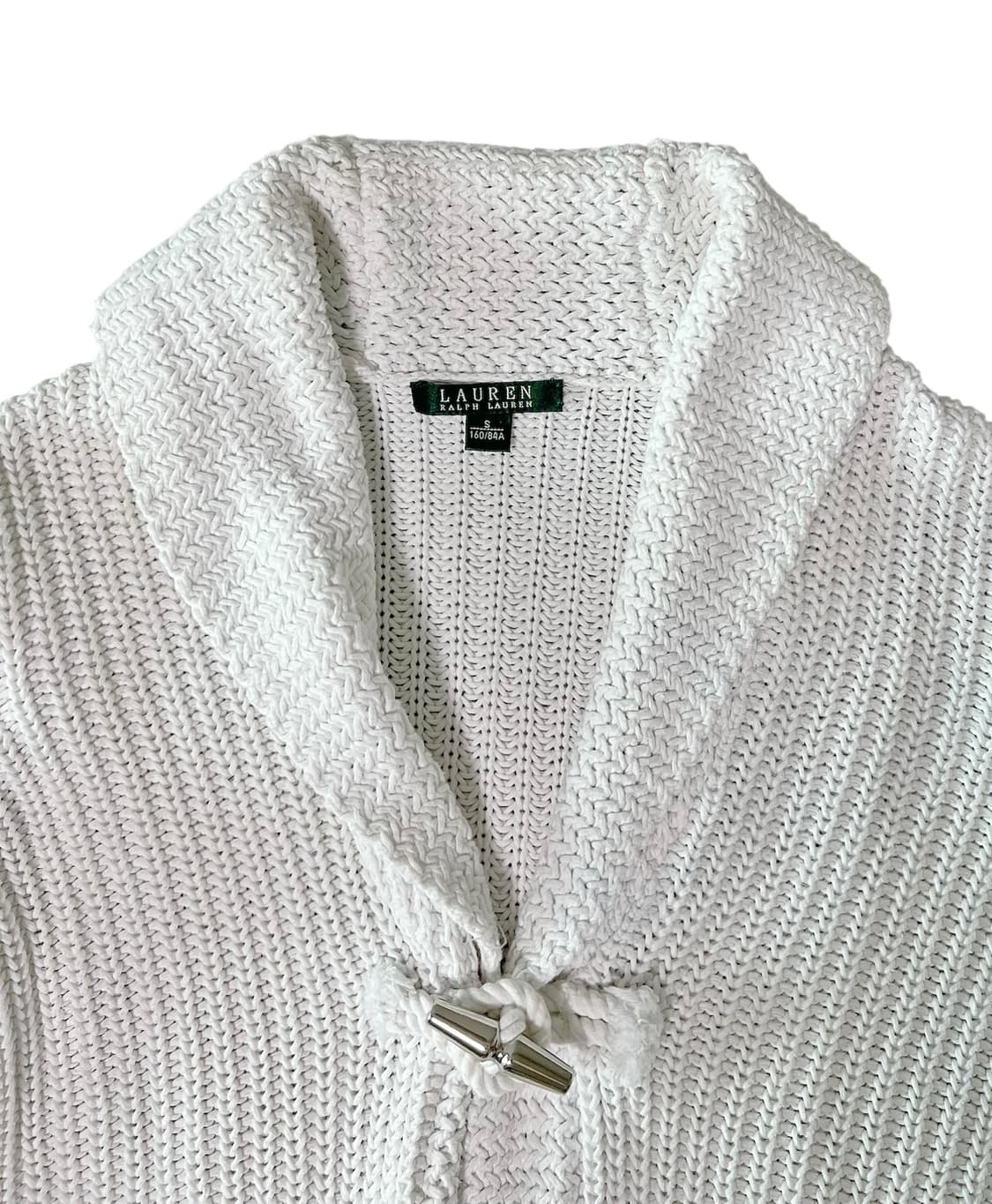폴로 랄프로렌 화이트 숄카라 토글 니트 가디건 S 상품이미지2