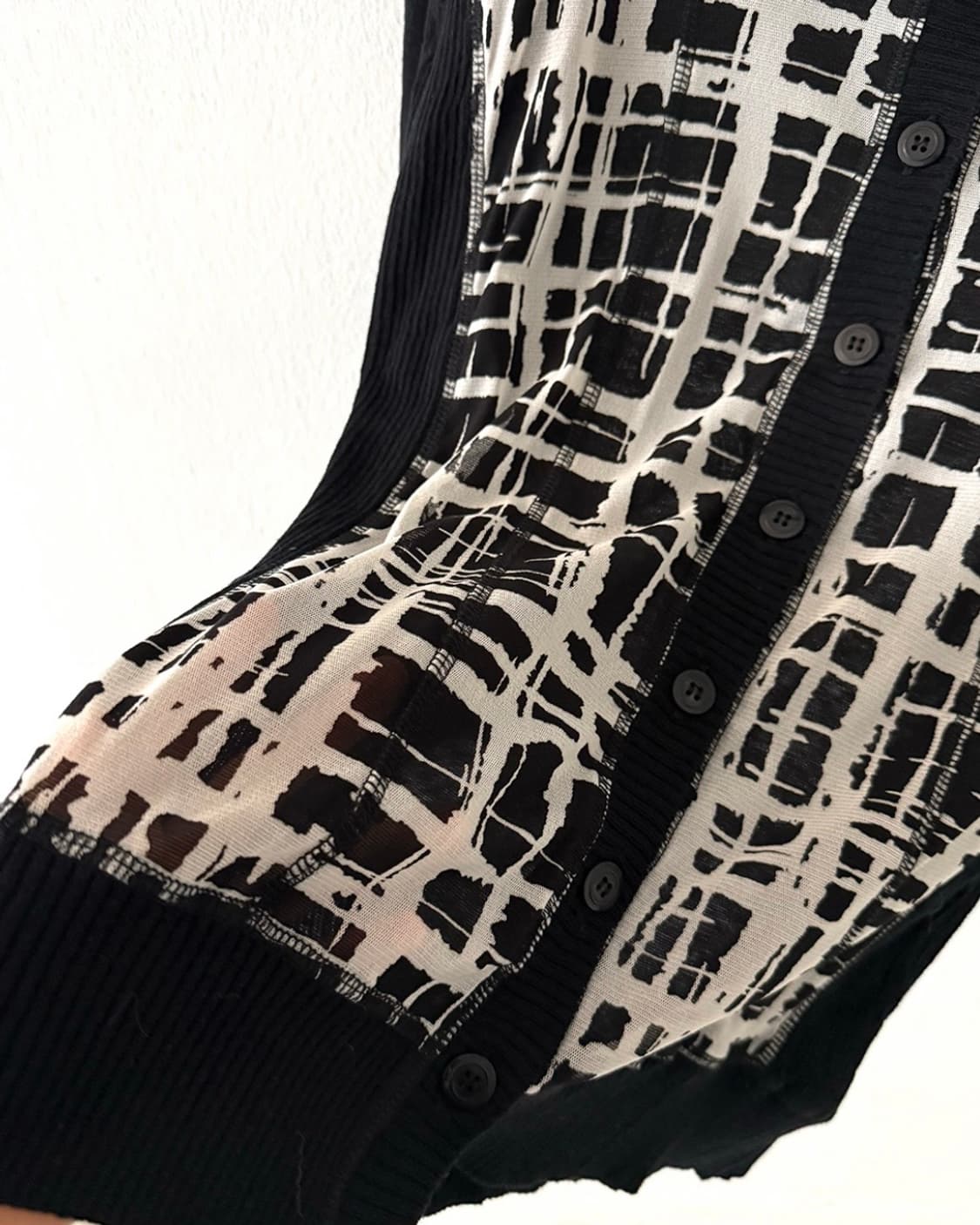 Black Graphic Knit mesh zip-up 상품이미지10