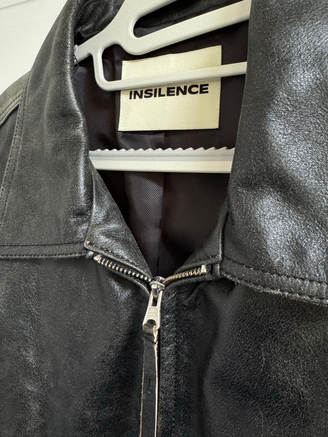 인사일런스 디스트레스드 레더 자켓 S 상품이미지2
