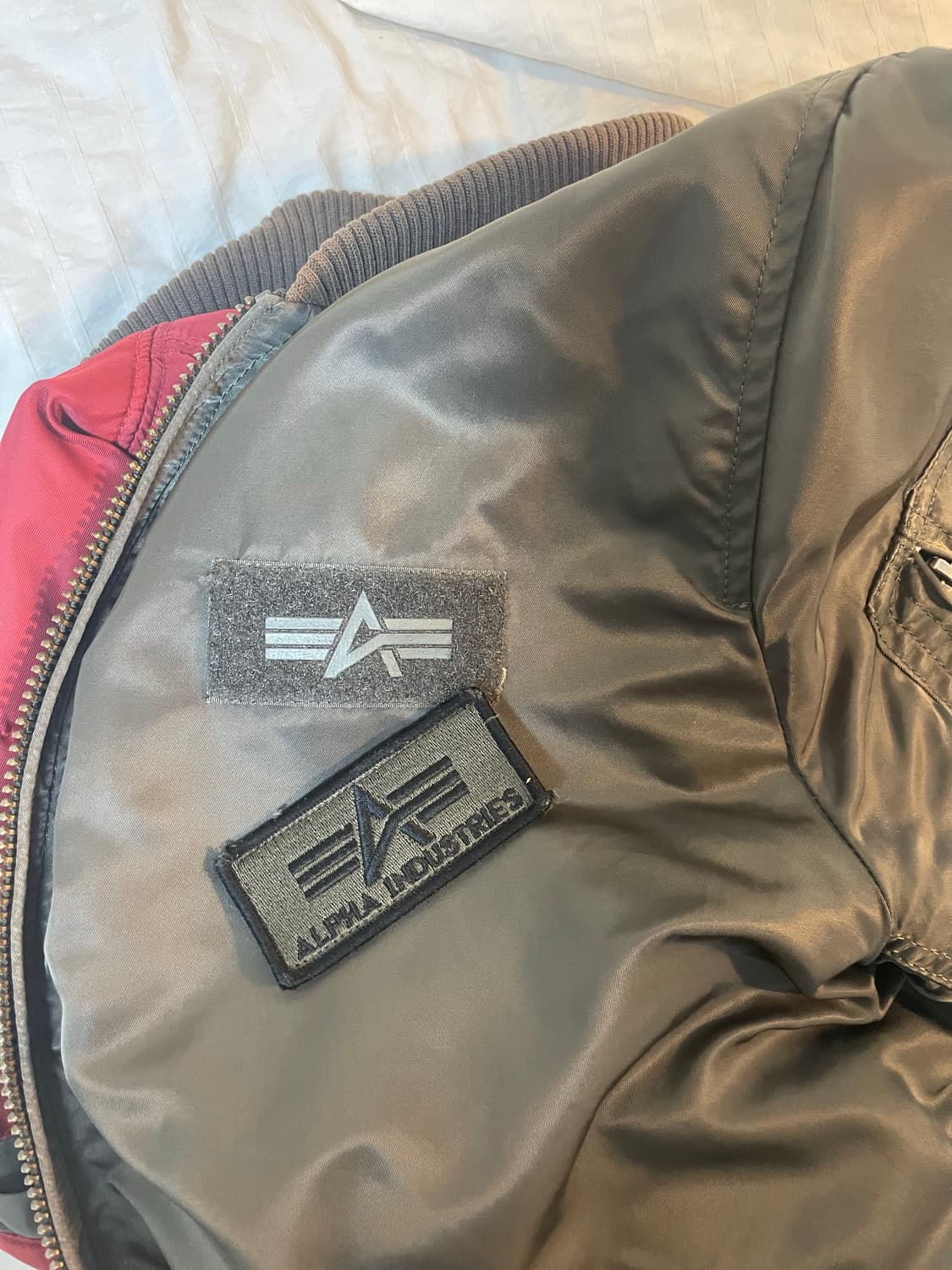 XL 0O's 알파인더스트리 USA 딥 카키 Ma-1플 라이트 자켓 상품이미지4