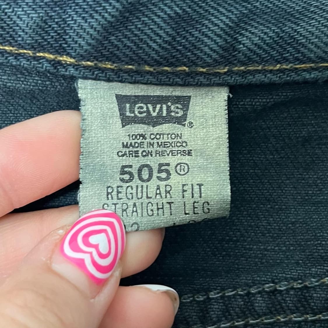 리바이스 505 블랙 호피 포인트 데님 팬츠 상품이미지7