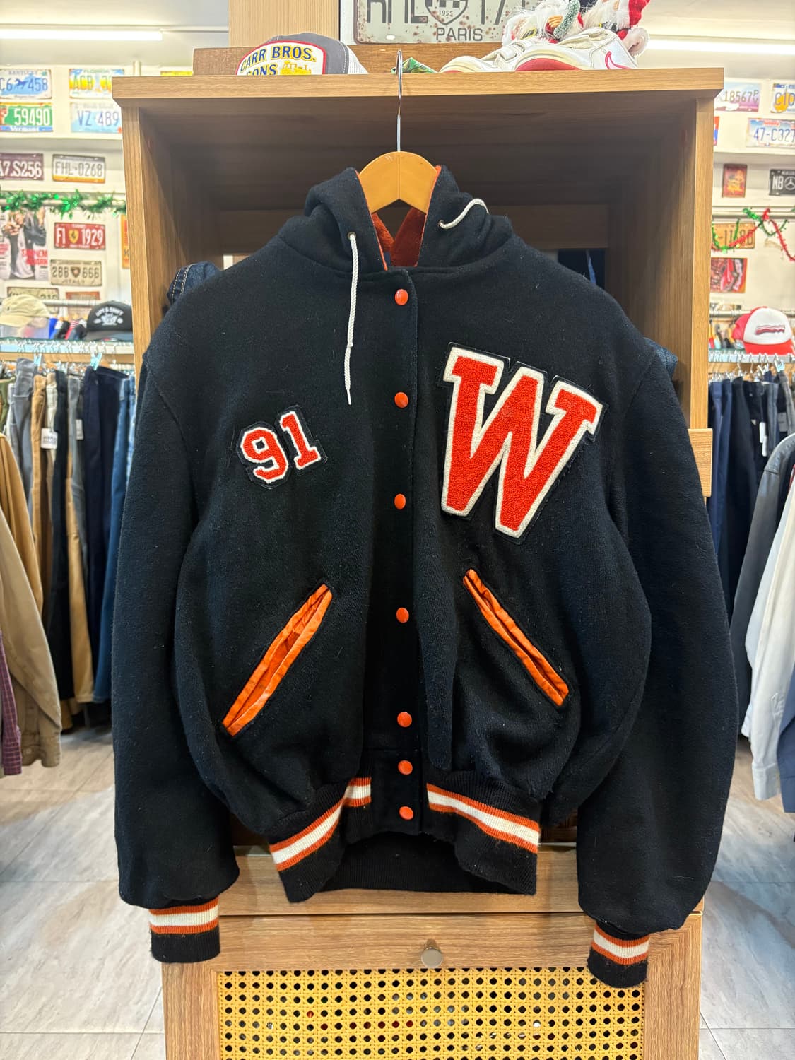 USA 빈티지 후드 바시티자켓 B55 상품이미지1