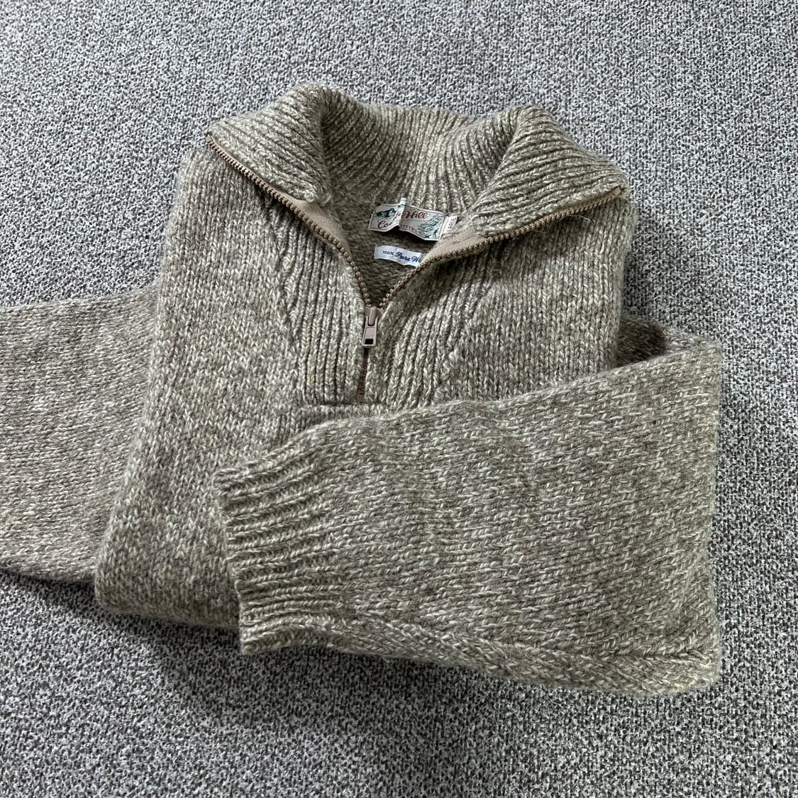 빈티지 헤비 울 하프집업 니트  상품이미지2