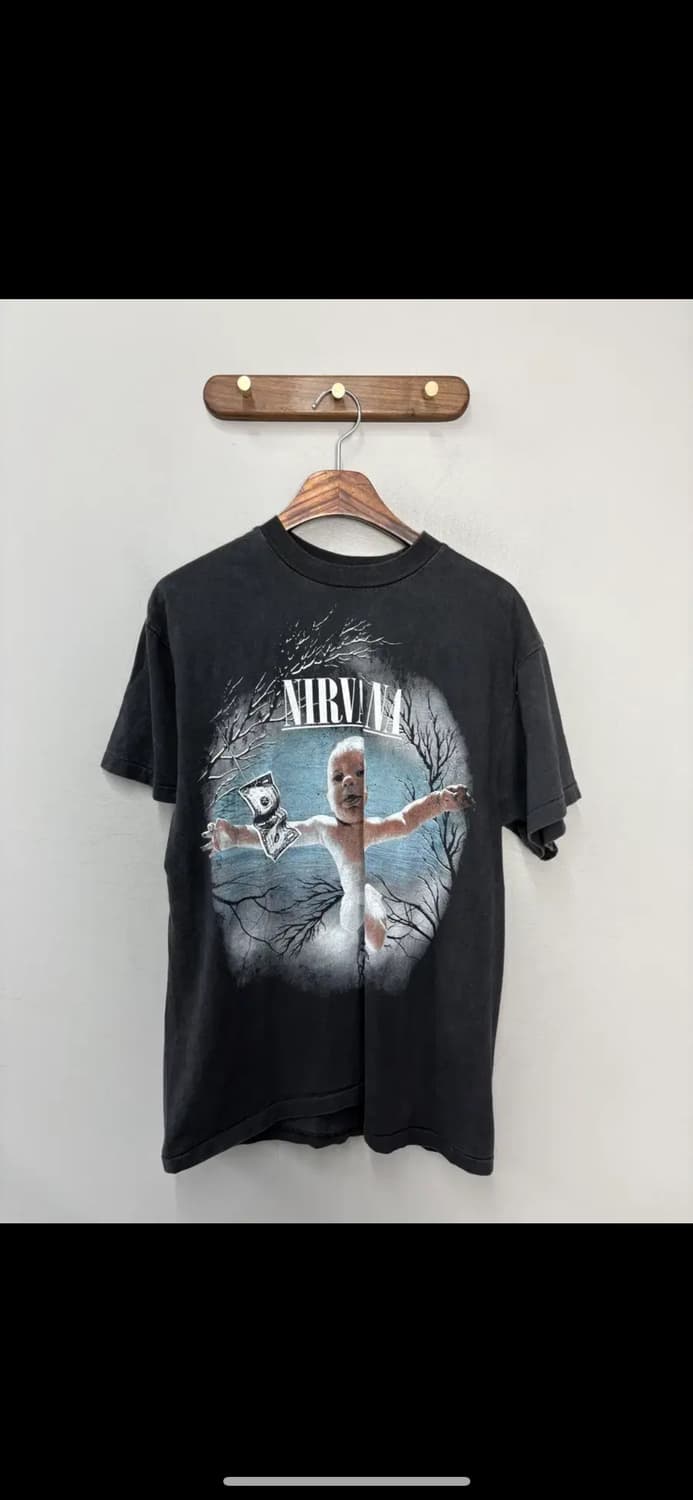 빈티지 너바나 아트워크 그래픽 블랙 반팔 H2500 상품이미지2