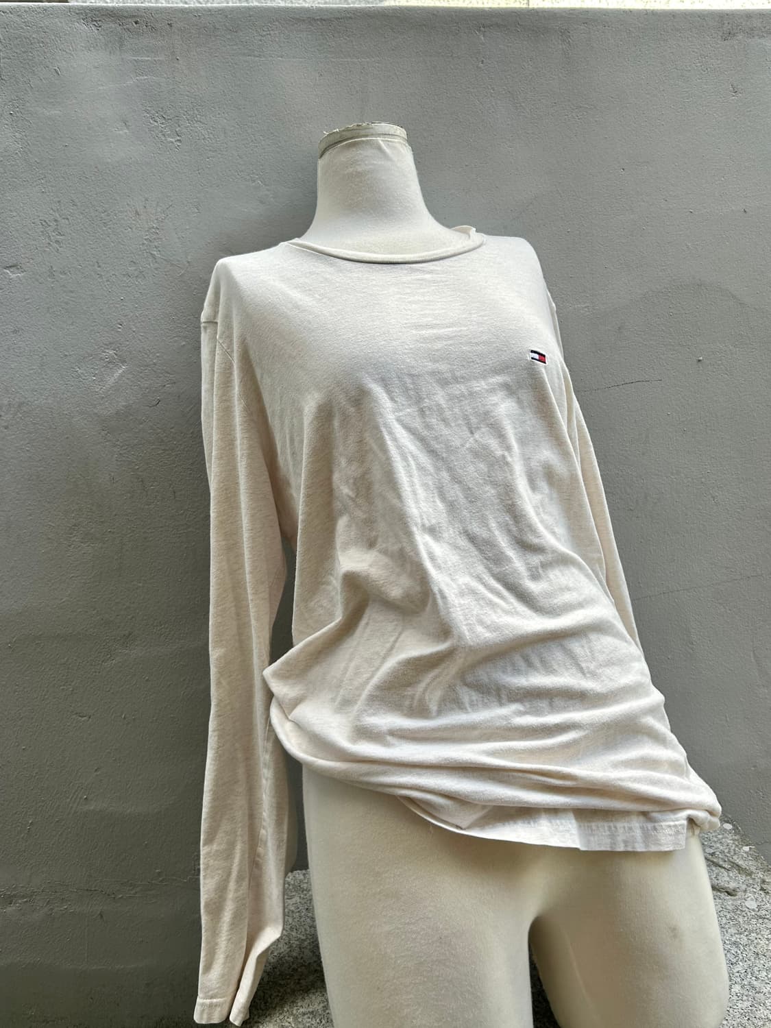 VTG 타미힐피거 오트밀 아이보리 로고 롱슬리브 상품이미지1