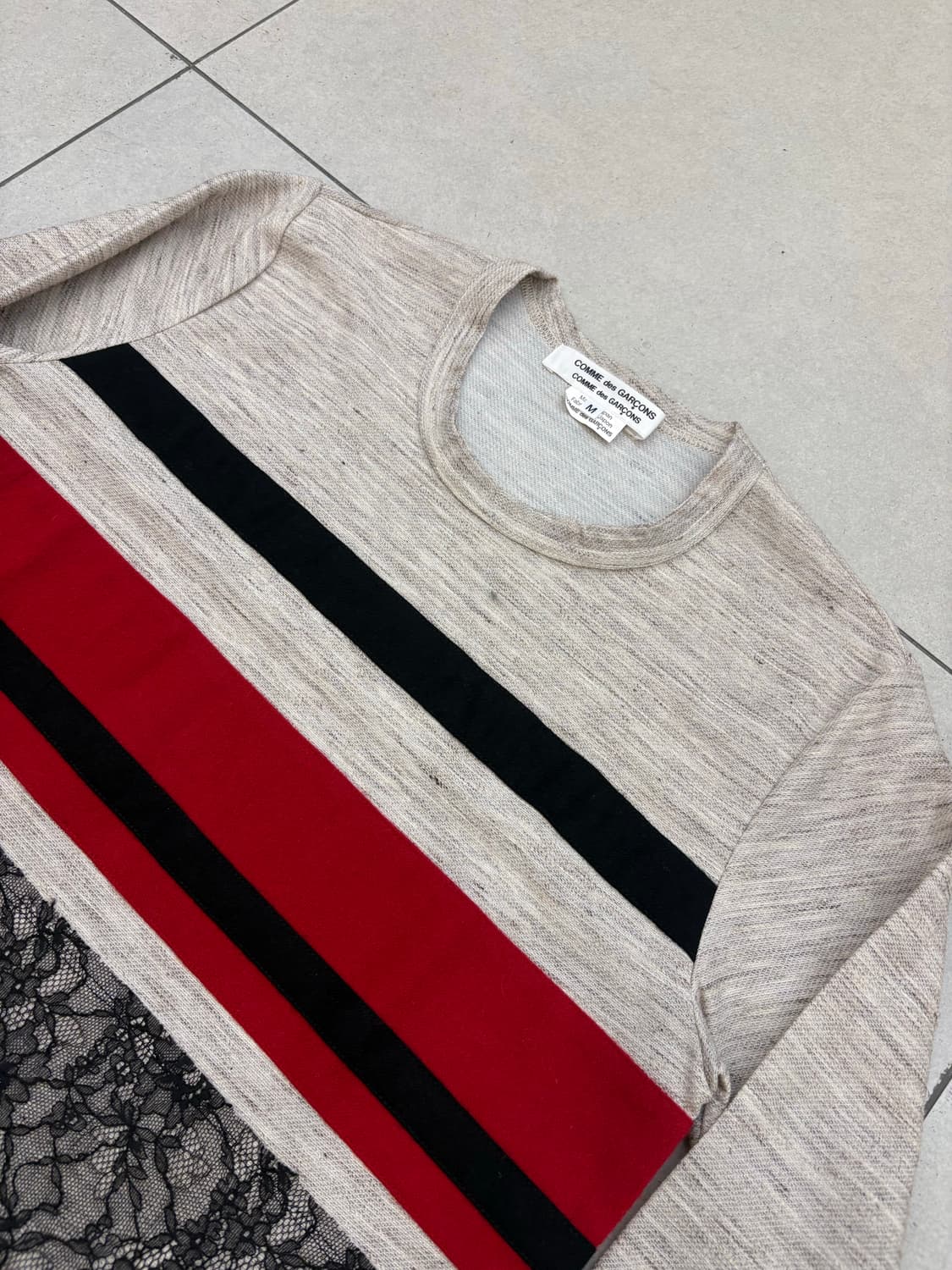 꼼데가르송 스트라이프&레이스 롱슬리브 상품이미지4