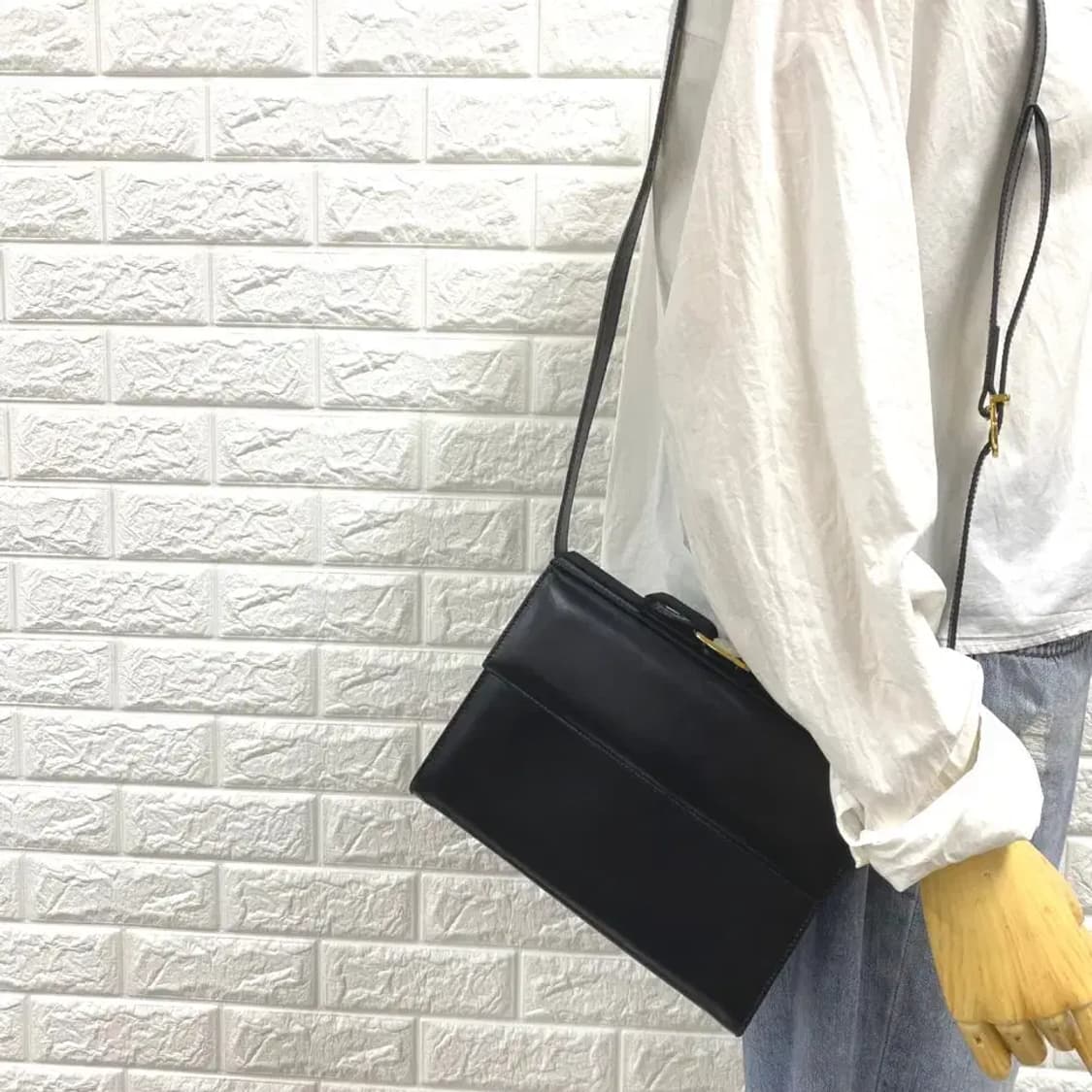 FERRAGAMO / 빈티지 페라가모 블랙 탑 바라보우 숄더백 /투웨이백 상품이미지2