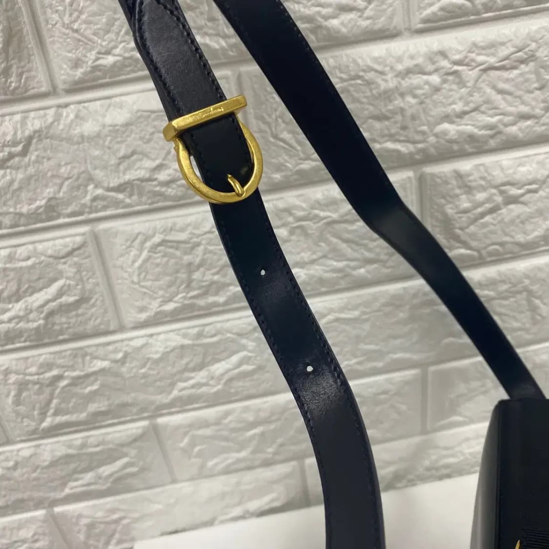 FERRAGAMO / 빈티지 페라가모 블랙 탑 바라보우 숄더백 /투웨이백 상품이미지8