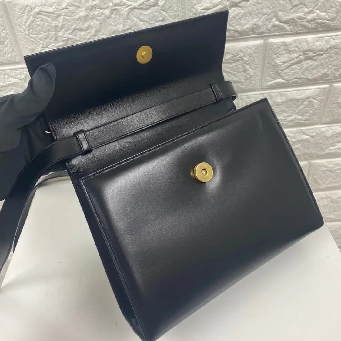 FERRAGAMO / 빈티지 페라가모 블랙 탑 바라보우 숄더백 /투웨이백 상품이미지9