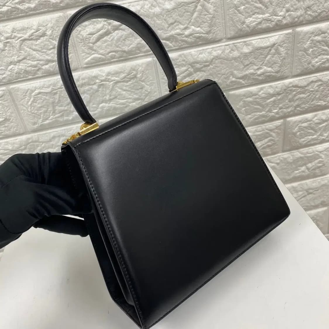 FERRAGAMO / 빈티지 페레가모 블랙 간치니 스몰 켈리백 /투웨이백 상품이미지5