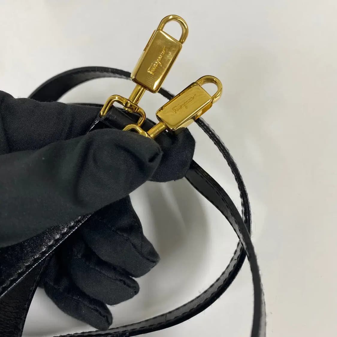 FERRAGAMO / 빈티지 페레가모 블랙 간치니 스몰 켈리백 /투웨이백 상품이미지8