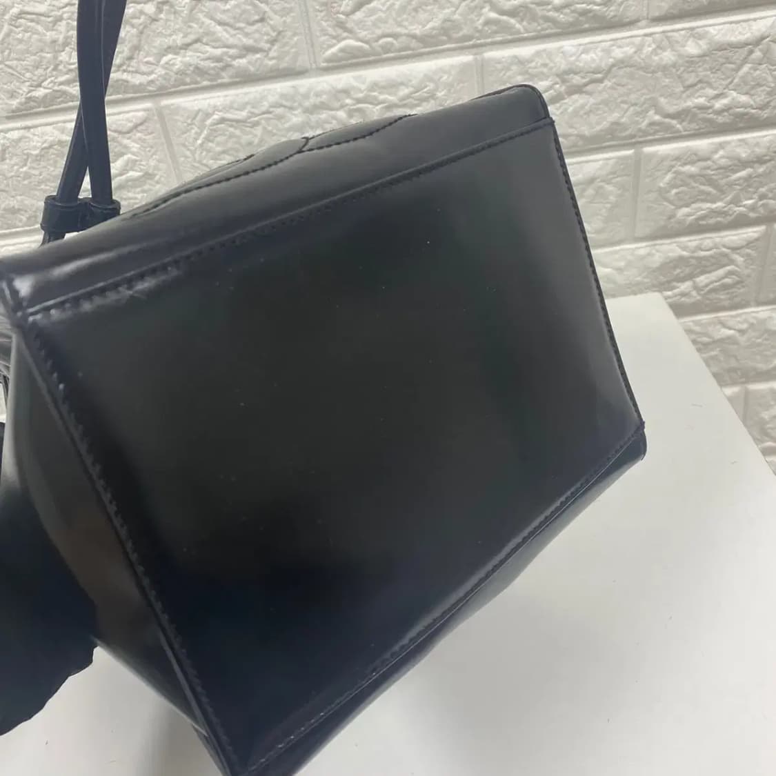 CHANEL /빈티지 샤넬 4번대 블랙 페이던트 드로스트링 버킷백/숄더백 상품이미지6