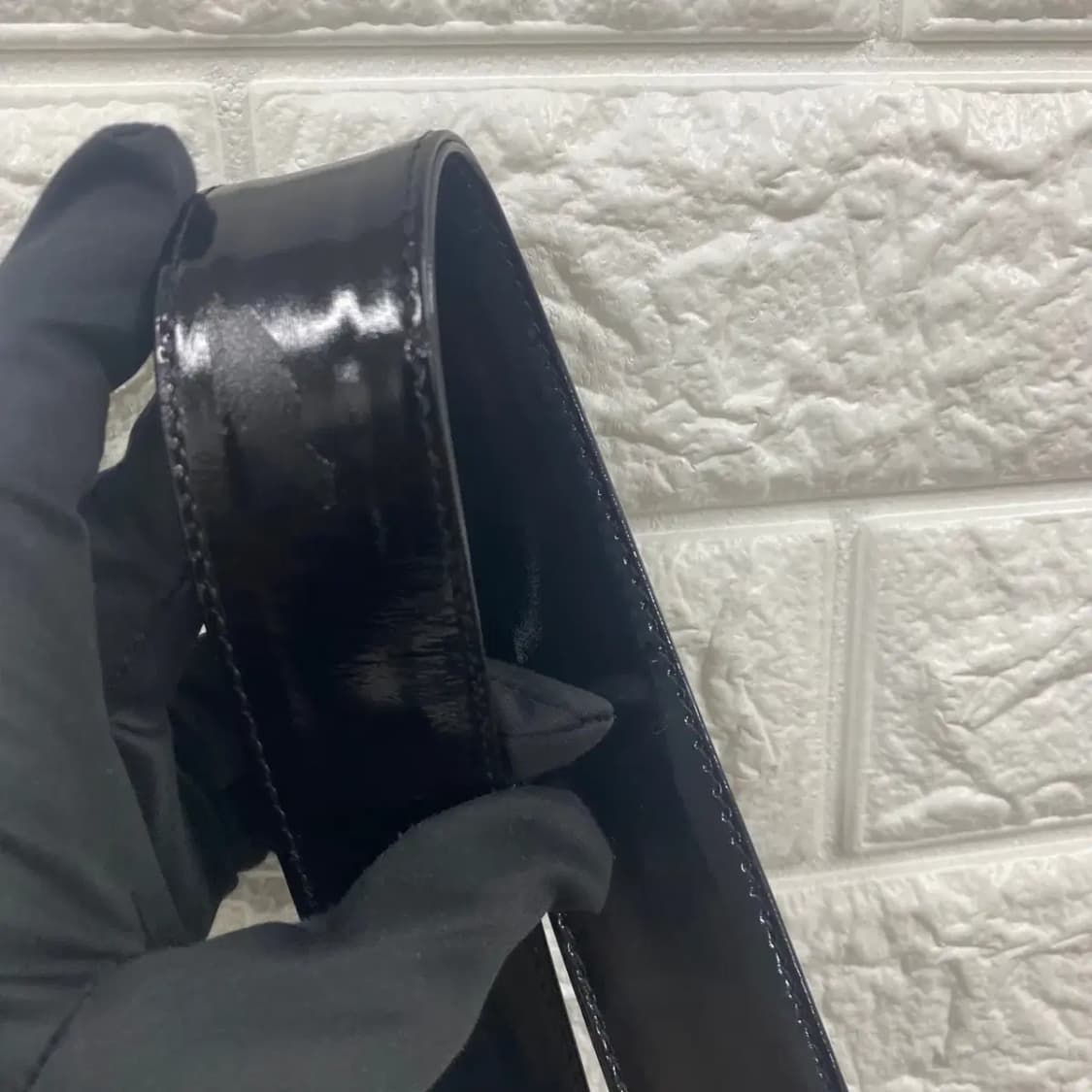 CHANEL /빈티지 샤넬 4번대 블랙 페이던트 드로스트링 버킷백/숄더백 상품이미지9