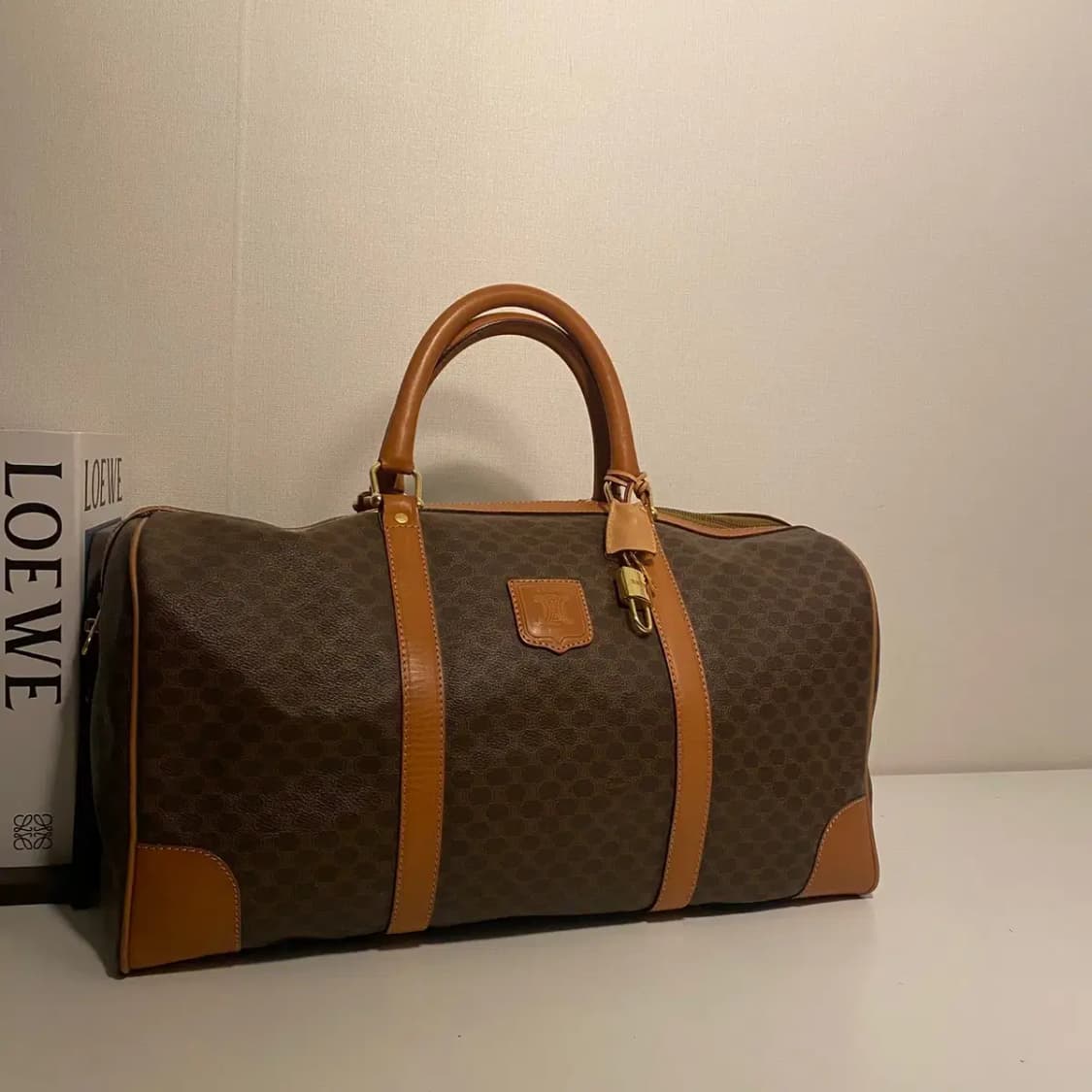 CELINE / 빈티지 셀린느 브라운 마카담 빅 보스턴백 / 트레블백 상품이미지1