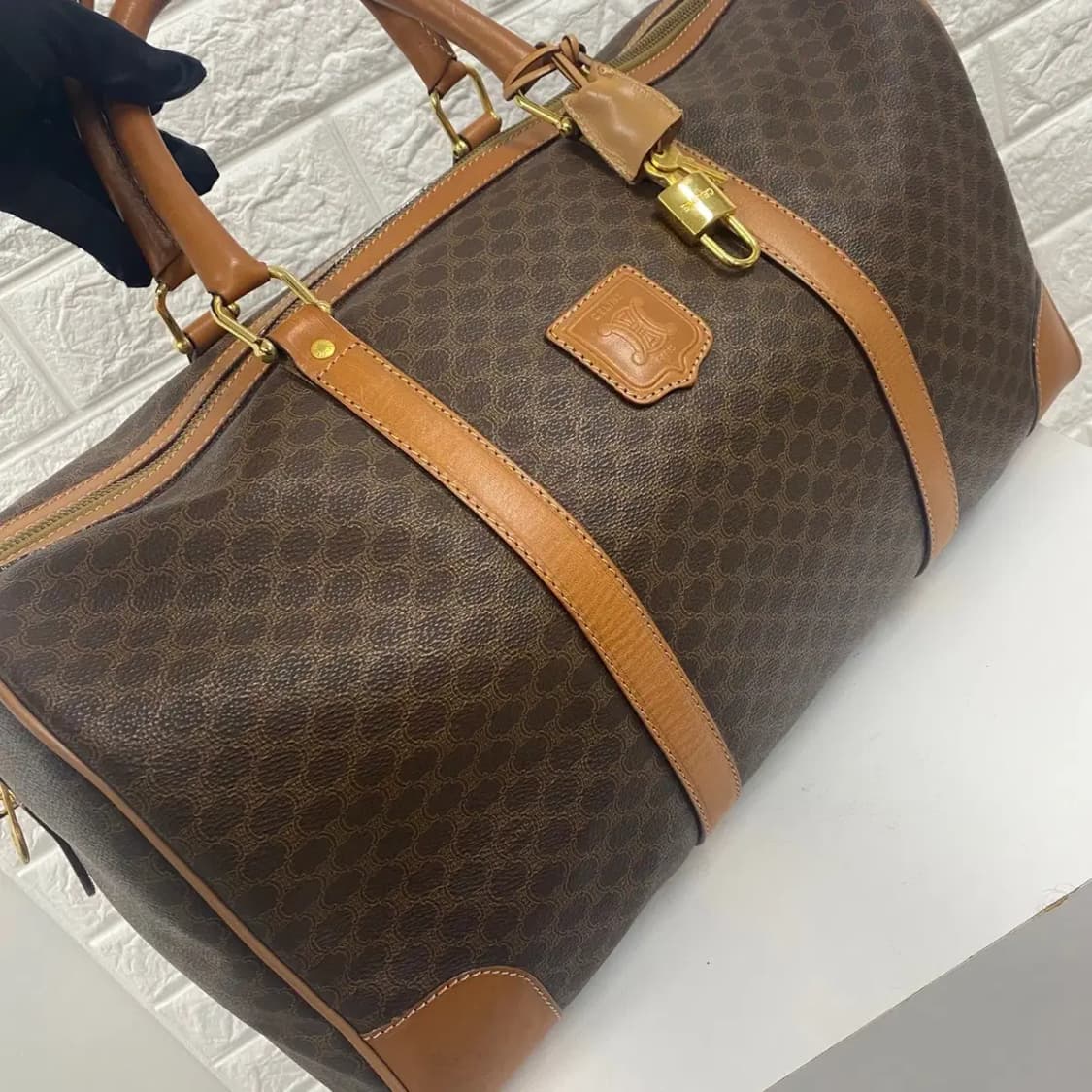 CELINE / 빈티지 셀린느 브라운 마카담 빅 보스턴백 / 트레블백 상품이미지3