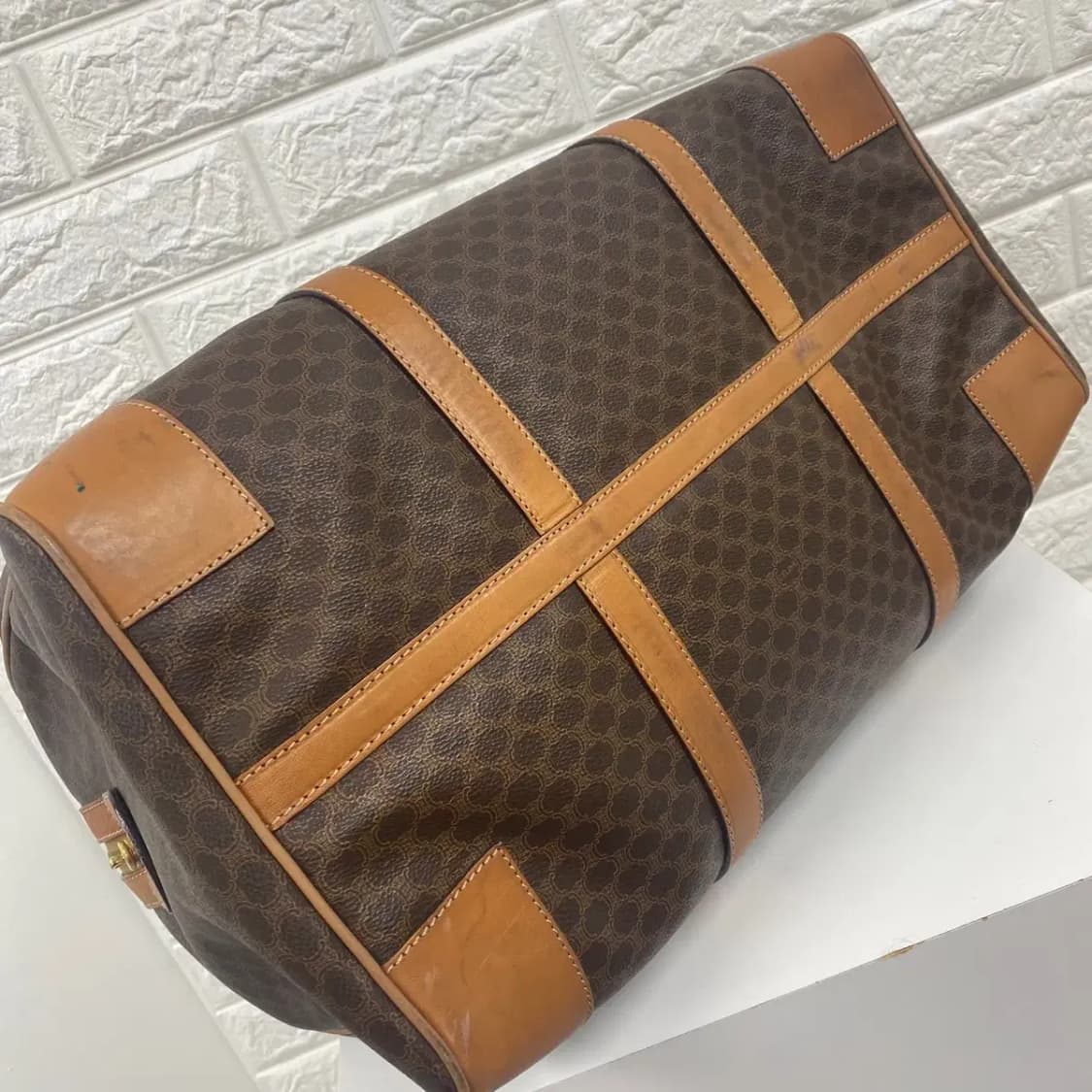 CELINE / 빈티지 셀린느 브라운 마카담 빅 보스턴백 / 트레블백 상품이미지6