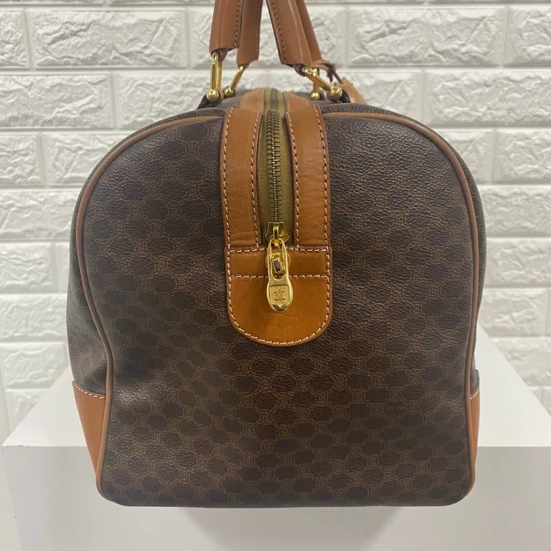 CELINE / 빈티지 셀린느 브라운 마카담 빅 보스턴백 / 트레블백 상품이미지9