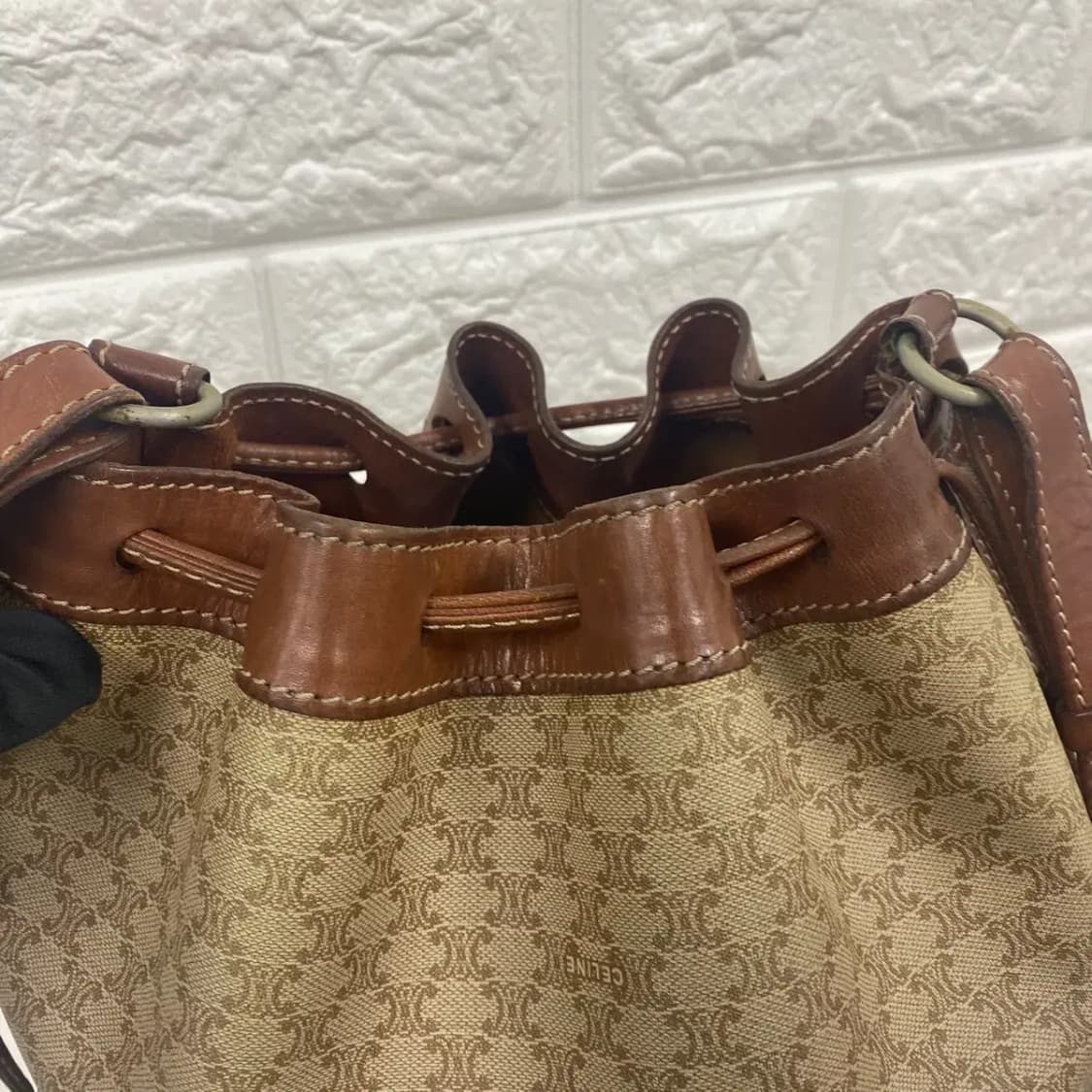 CELINE / 빈티지 셀린느 베이지 마카담 버킷백 상품이미지7