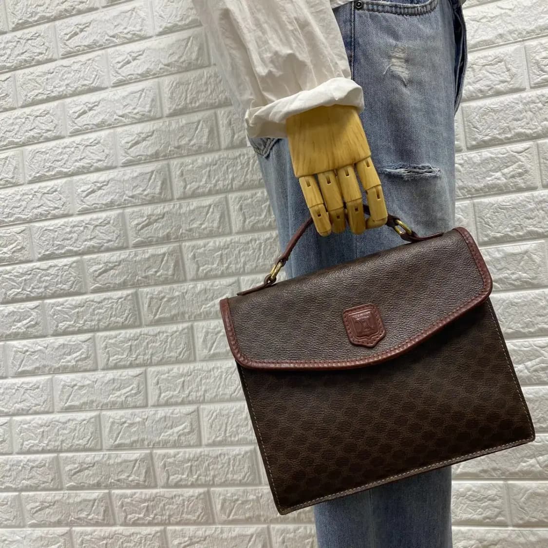 CELINE / 빈티지 셀린느 브라운 마카담 스몰 브리프케이스 / 핸드백 상품이미지2