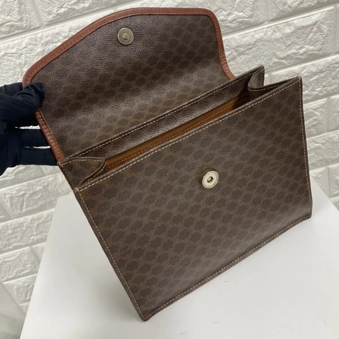 CELINE / 빈티지 셀린느 브라운 마카담 스몰 브리프케이스 / 핸드백 상품이미지9