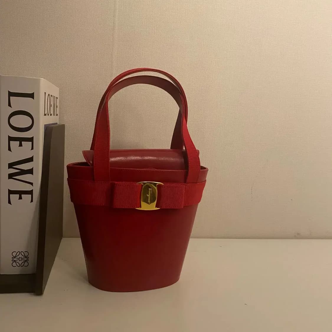 FERRAGAMO / 빈티지 페라가모 레드 원통 바라 버킷백 /복조리백 상품이미지1