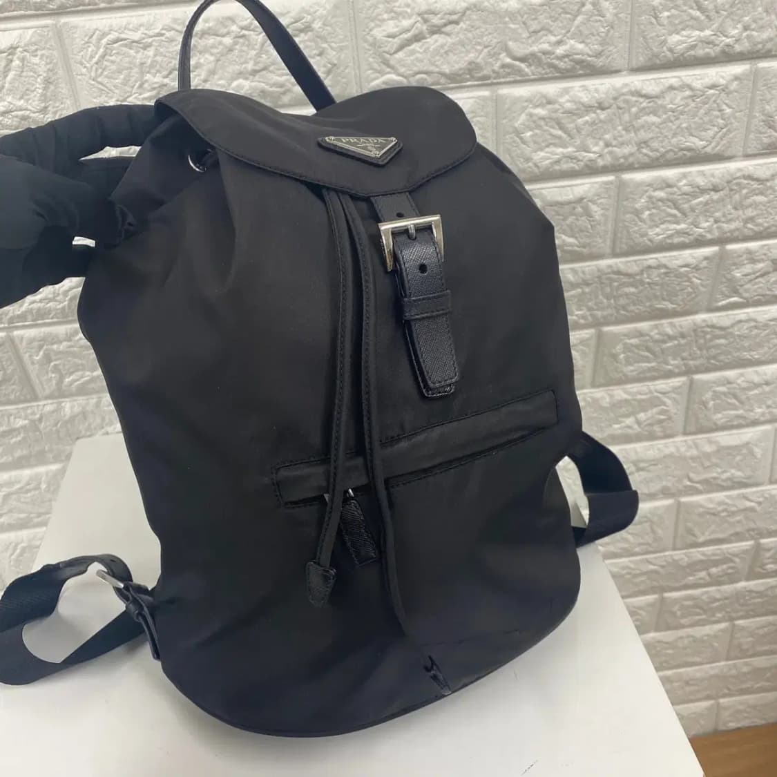 PRADA / 프라다 블랙 포코노 삼각로고 나일론 백팩 상품이미지5