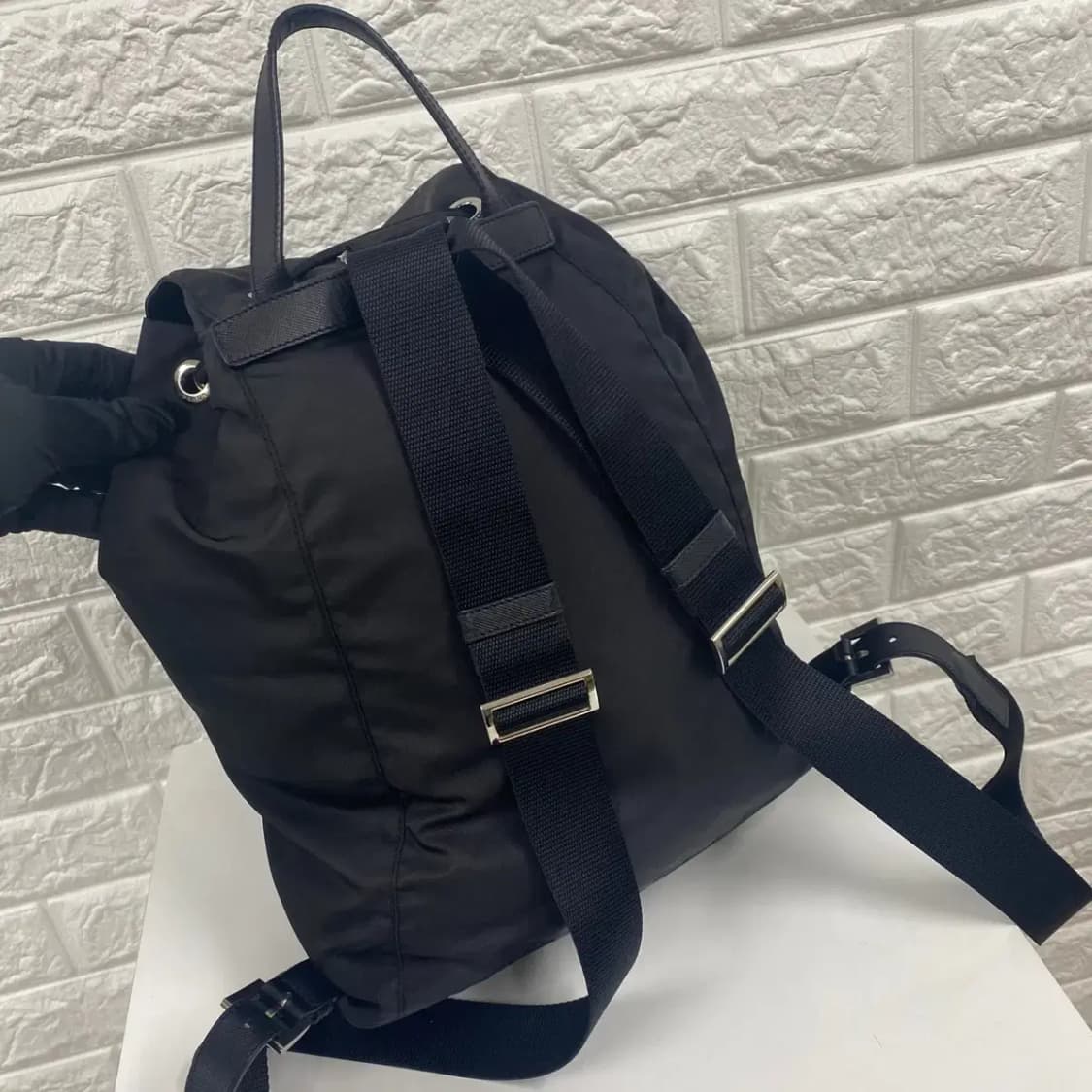 PRADA / 프라다 블랙 포코노 삼각로고 나일론 백팩 상품이미지6