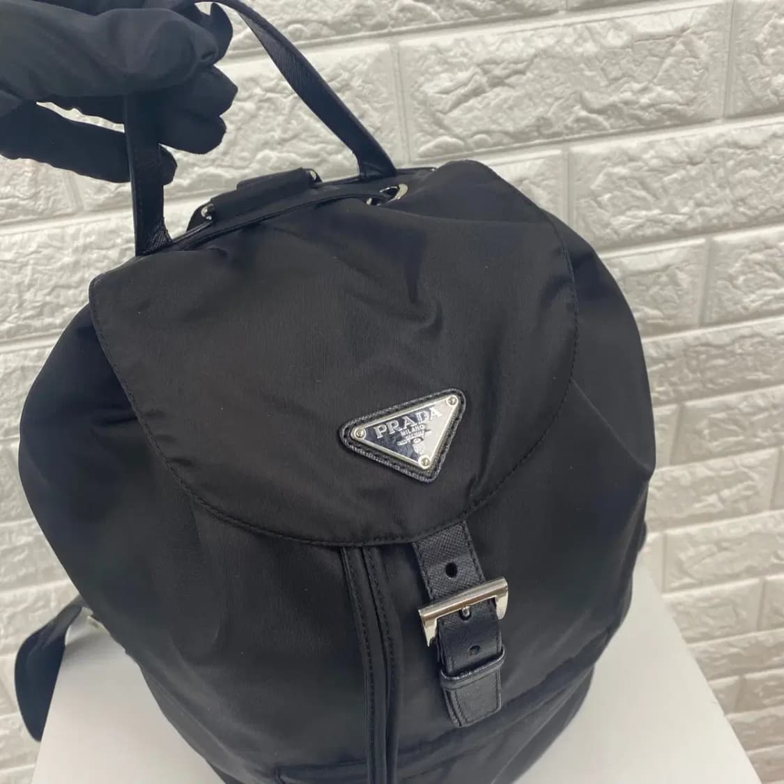 PRADA / 프라다 블랙 포코노 삼각로고 나일론 백팩 상품이미지7