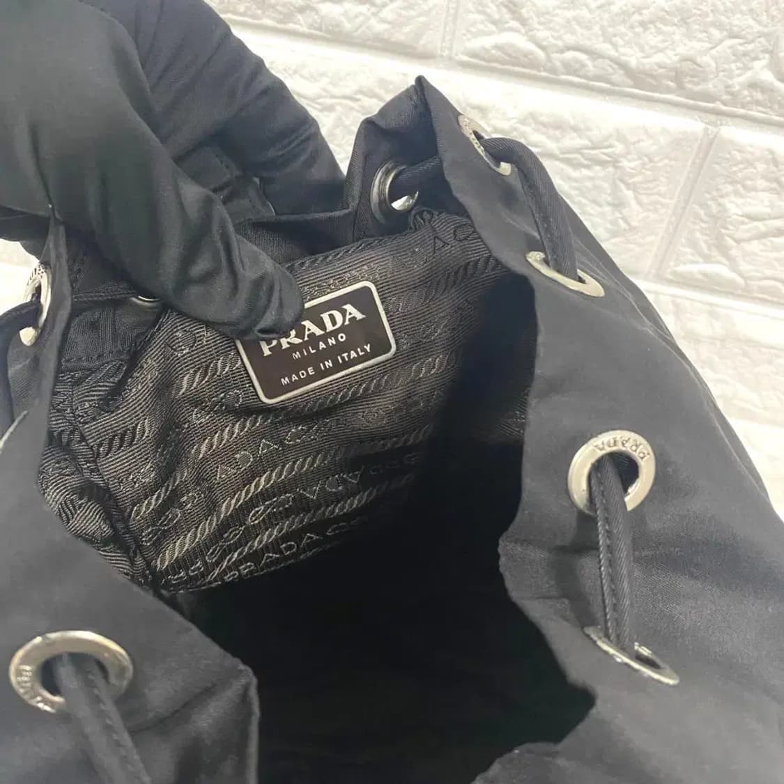 PRADA / 빈티지 프라다 블랙 포코노 삼각로고 나일론 스몰 백팩 상품이미지10