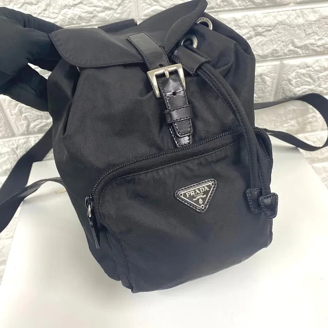 PRADA / 빈티지 프라다 블랙 포코노 삼각로고 나일론 스몰 백팩 상품이미지3