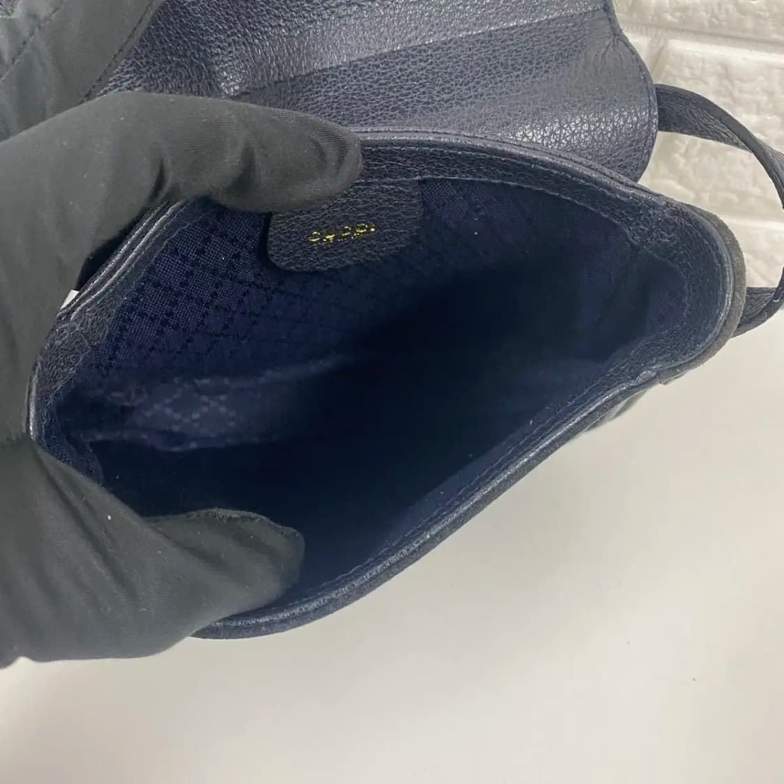 GUCCI / 빈티지 구찌 다크네이비 누벅 스몰 벨트백 / 투웨이백 상품이미지10