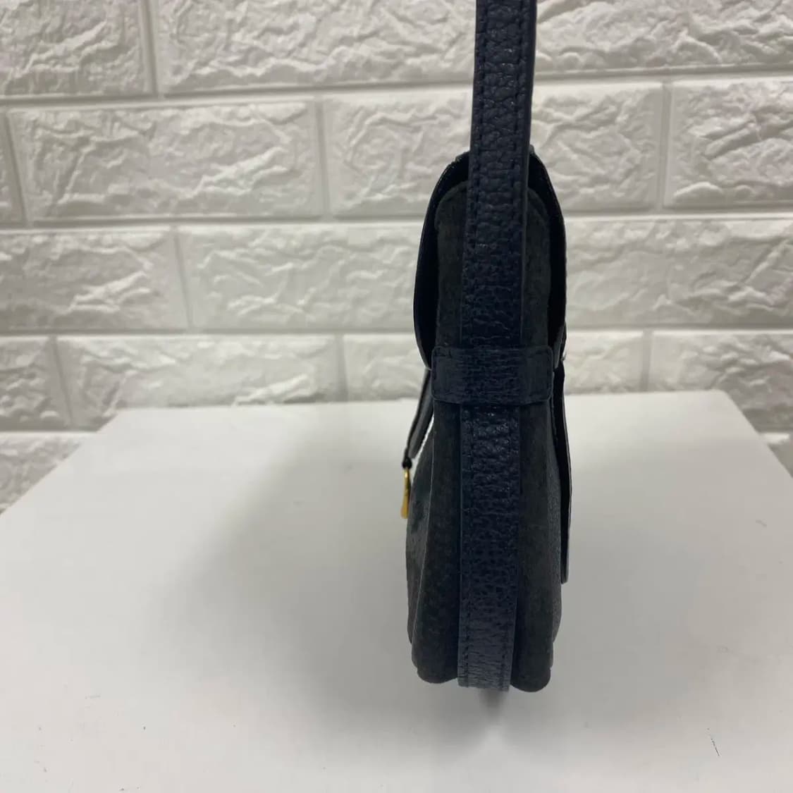 GUCCI / 빈티지 구찌 다크네이비 누벅 스몰 벨트백 / 투웨이백 상품이미지6