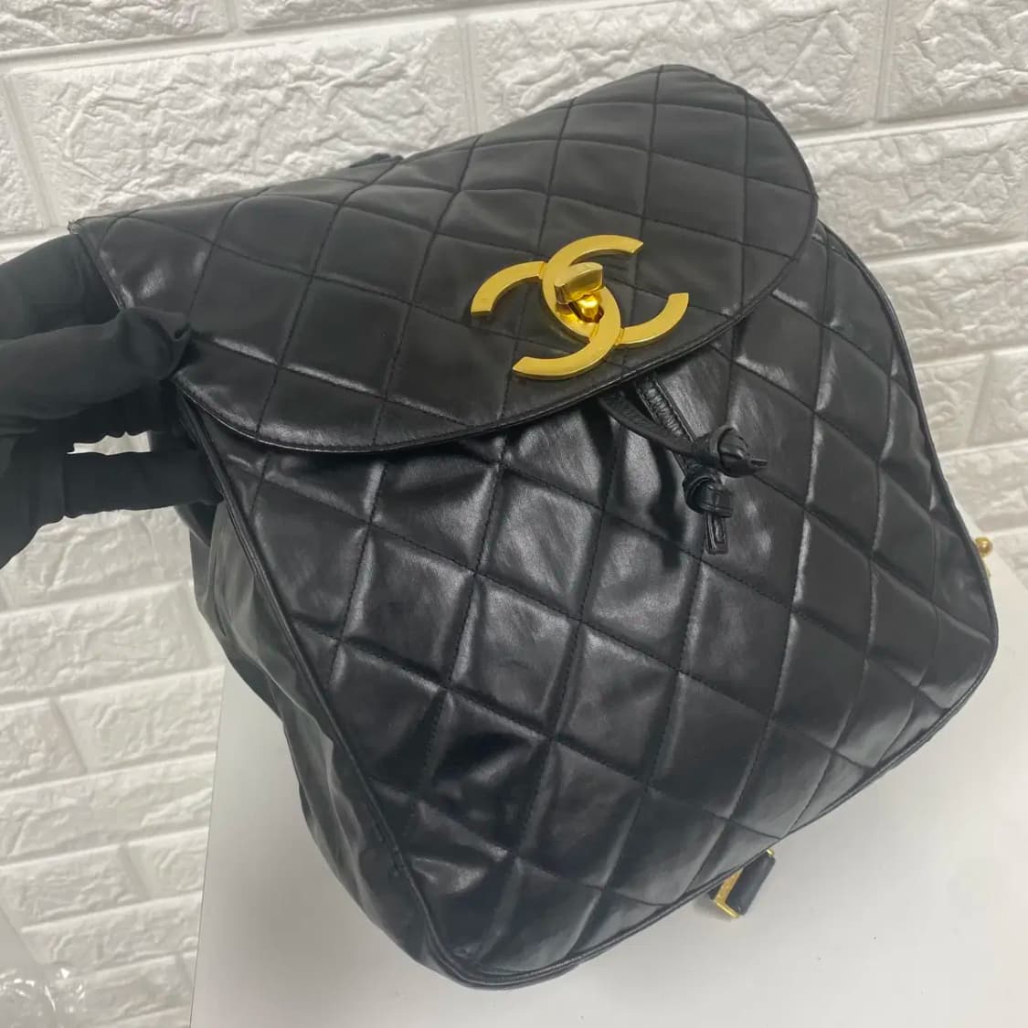 CHANEL / 빈티지 샤넬 3번대 블랙 마틀라세 듀마 백팩 상품이미지4