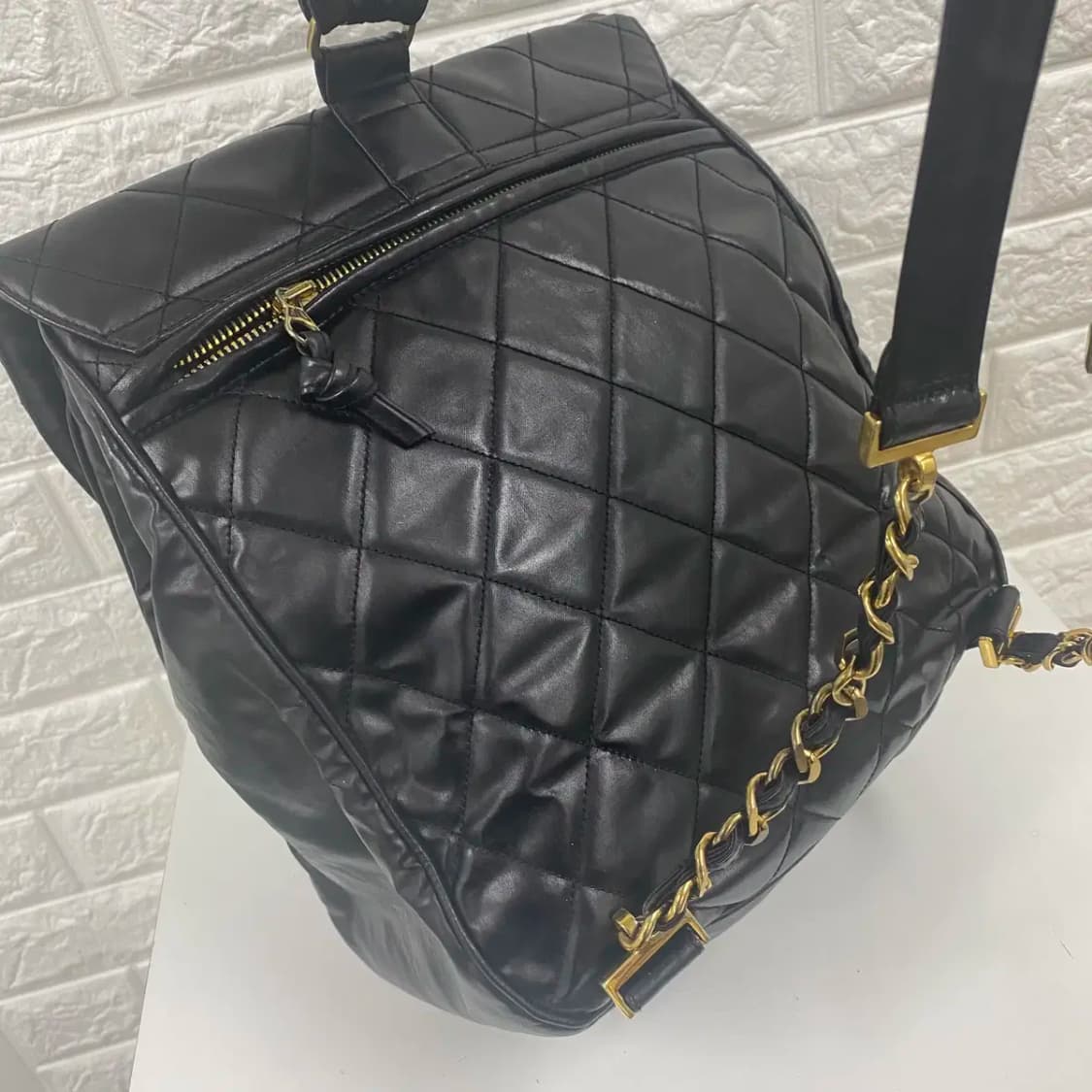 CHANEL / 빈티지 샤넬 3번대 블랙 마틀라세 듀마 백팩 상품이미지5