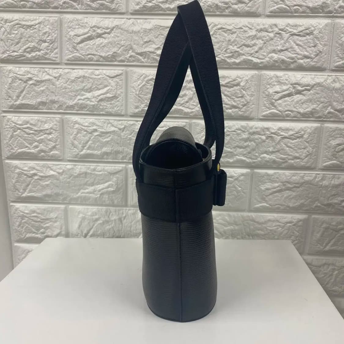 FERRAGAMO/빈티지 페라가모 블랙 리자드 원통 바라 버킷백/복조리백 상품이미지6
